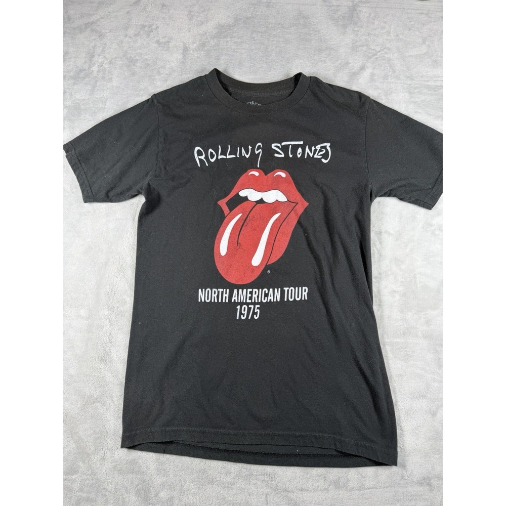 The Rolling Stones North American Tour 1975 Black T-Shirt Women's Size S